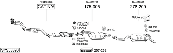 Sistema de gases de escape Mercedes-Benz E-CLASS