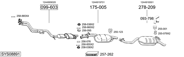 Sistema de gases de escape Mercedes-Benz E-CLASS