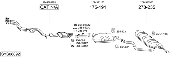 Sistema de gases de escape Mercedes-Benz E-CLASS T-Model