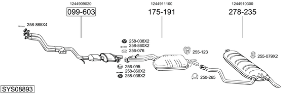 Sistema de gases de escape Mercedes-Benz E-CLASS T-Model
