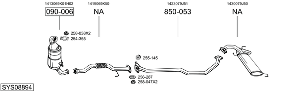 Sistema de gases de escape Suzuki SX4