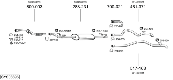 Sistema de gases de escape Mercedes-Benz SPRINTER 2-t Bus