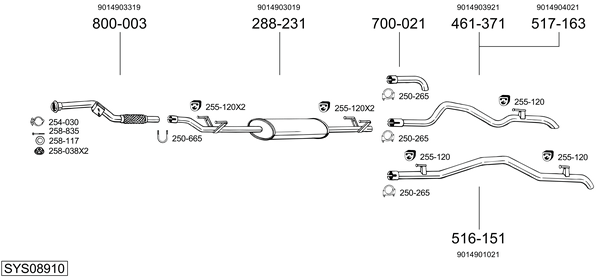 Sistema de gases de escape Mercedes-Benz SPRINTER 3-t Van