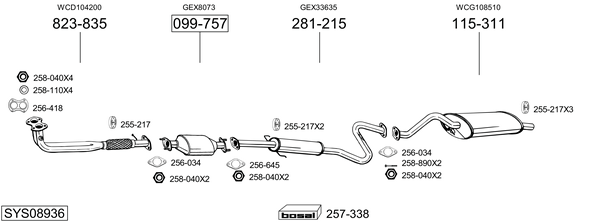 Sistema de gases de escape Rover 200 II Hatchback