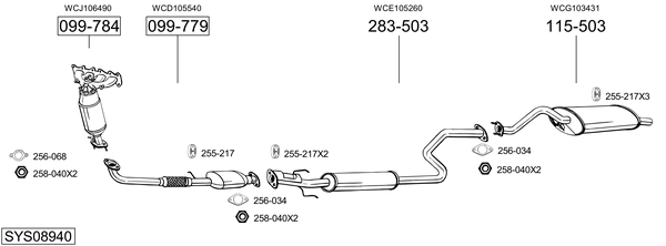 Sistema de gases de escape Rover 45 I Hatchback