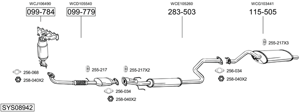 Sistema de gases de escape Rover 45 I Saloon