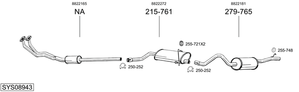 Sistema de gases de escape Saab 900 I Combi Coupe