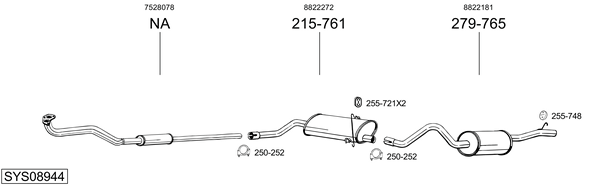 Sistema de gases de escape Saab 900 I Combi Coupe