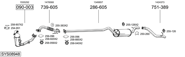 Sistema de gases de escape Ford FOCUS C-MAX