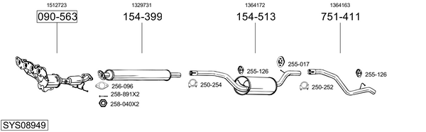 Sistema de gases de escape Ford FOCUS II Turnier