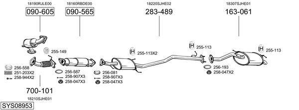Sistema de gases de escape Honda FR-V