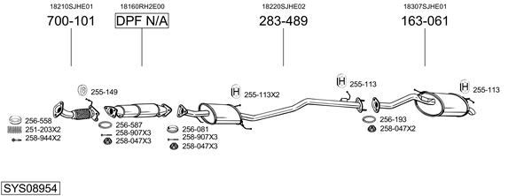 Sistema de gases de escape Honda FR-V