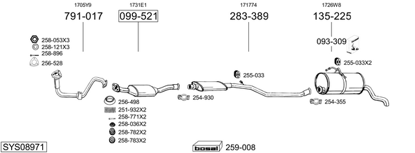 Sistema de gases de escape Peugeot PARTNER MPV