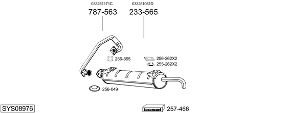 Sistema de gases de escape Vw TRANSPORTER T3 Bus
