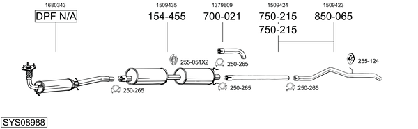 Sistema de gases de escape Ford TRANSIT Bus