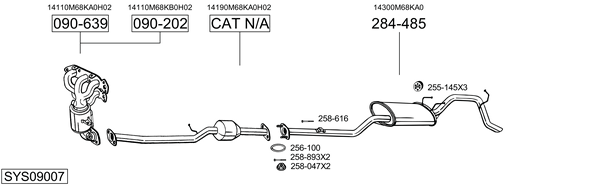 Sistema de gases de escape Suzuki ALTO VII