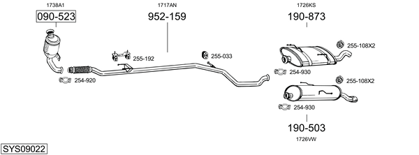 Sistema de gases de escape Peugeot 206+
