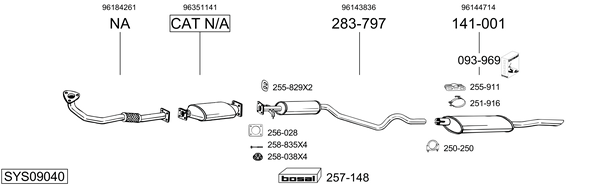 Sistema de gases de escape Daewoo ESPERO