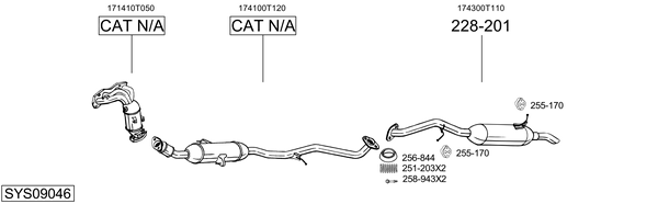Sistema de gases de escape Toyota VERSO