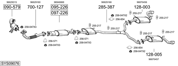Sistema de gases de escape Chevrolet CAPTIVA