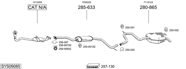 Sistema de gases de escape Ford MONDEO I Saloon