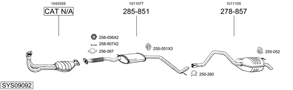 Sistema de gases de escape Ford MONDEO I Turnier