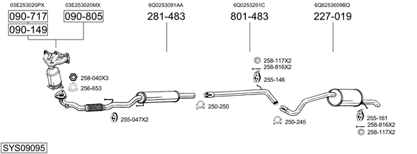 Sistema de gases de escape Vw POLO V