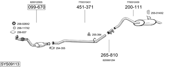 Sistema de gases de escape Renault KANGOO Express