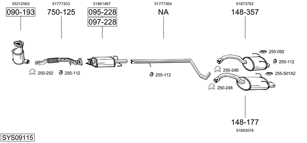 Sistema de gases de escape Fiat 500 C