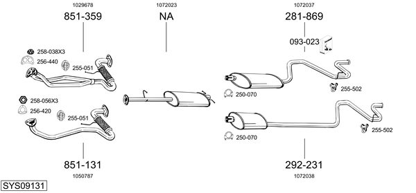 Sistema de gases de escape Ford TRANSIT Bus