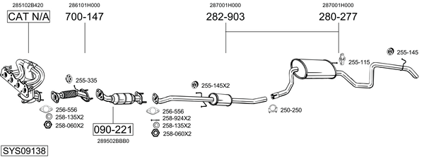 Sistema de gases de escape Kia CEE'D Hatchback