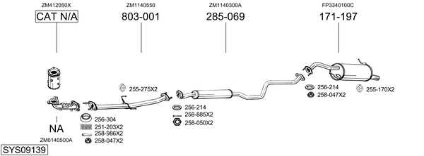 Sistema de gases de escape Mazda 323 F VI Hatchback