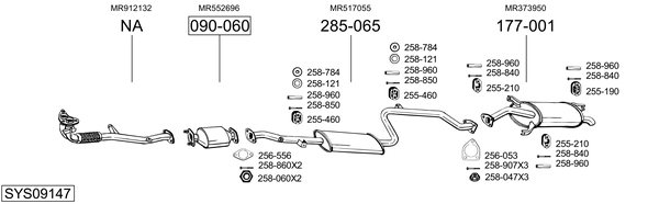 Sistema de gases de escape Mitsubishi CARISMA