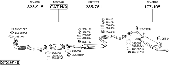 Sistema de gases de escape Mitsubishi SPACE STAR MPV