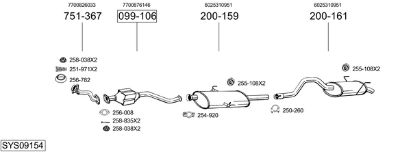 Sistema de gases de escape Renault ESPACE III