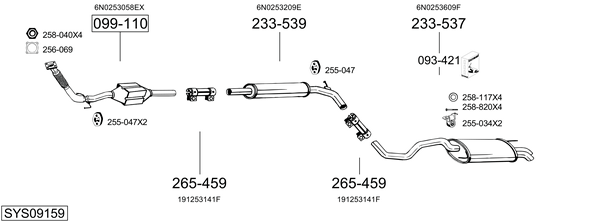 Sistema de gases de escape Vw POLO III · Vw POLO