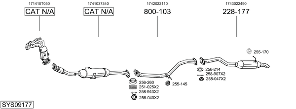Sistema de gases de escape Toyota AURIS