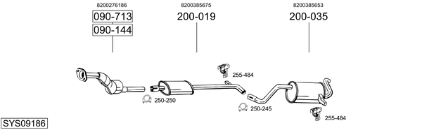 Sistema de gases de escape Renault CLIO III