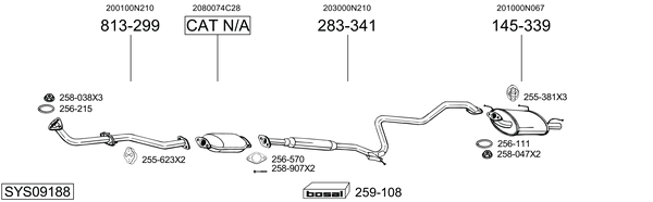 Sistema de gases de escape Nissan ALMERA I Hatchback