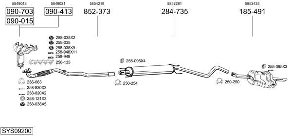 Sistema de gases de escape Opel ASTRA G Estate