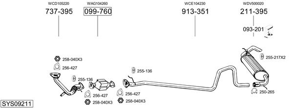 Sistema de gases de escape Land Rover FREELANDER I Soft Top