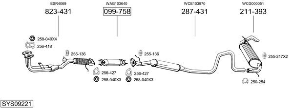 Sistema de gases de escape Land Rover FREELANDER I