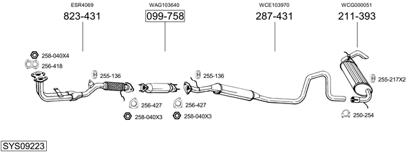 Sistema de gases de escape Land Rover FREELANDER I