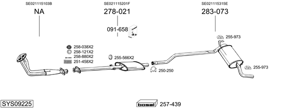 Sistema de gases de escape BOSAL SYS09225