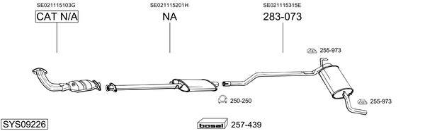 Sistema de gases de escape BOSAL SYS09226