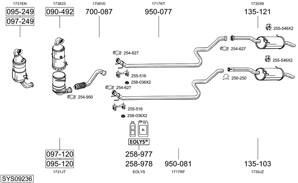 Sistema de gases de escape Citroën BERLINGO Box Body/MPV