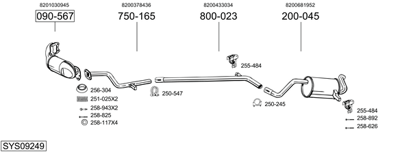 Sistema de gases de escape Renault MODUS / GRAND MODUS