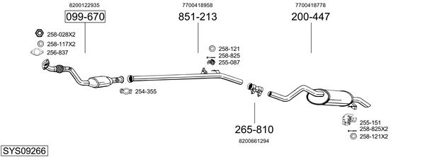 Sistema de gases de escape Renault CLIO II