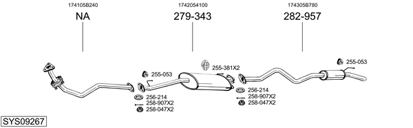 Sistema de gases de escape Toyota HIACE IV Van