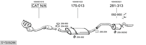 Sistema de gases de escape Mercedes-Benz B-CLASS Sports Tourer